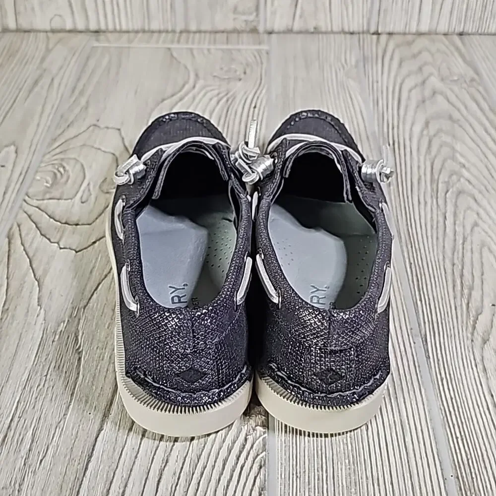 Sperry Vida Metallic Silver Boat Shoes Loafers Womens Size 6.5 NEW